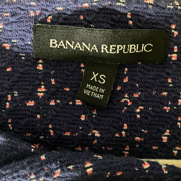 Banana Republic Navy‎ Blue and Pink Bow Tie Front Shell Sleeveless Top Blouse XS - Picture 5 of 6